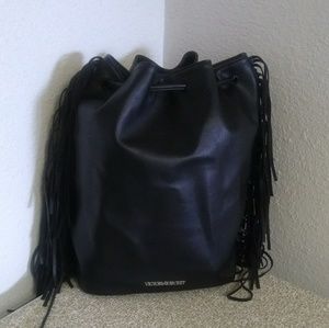 VS Black Tassel Leather Backpack
